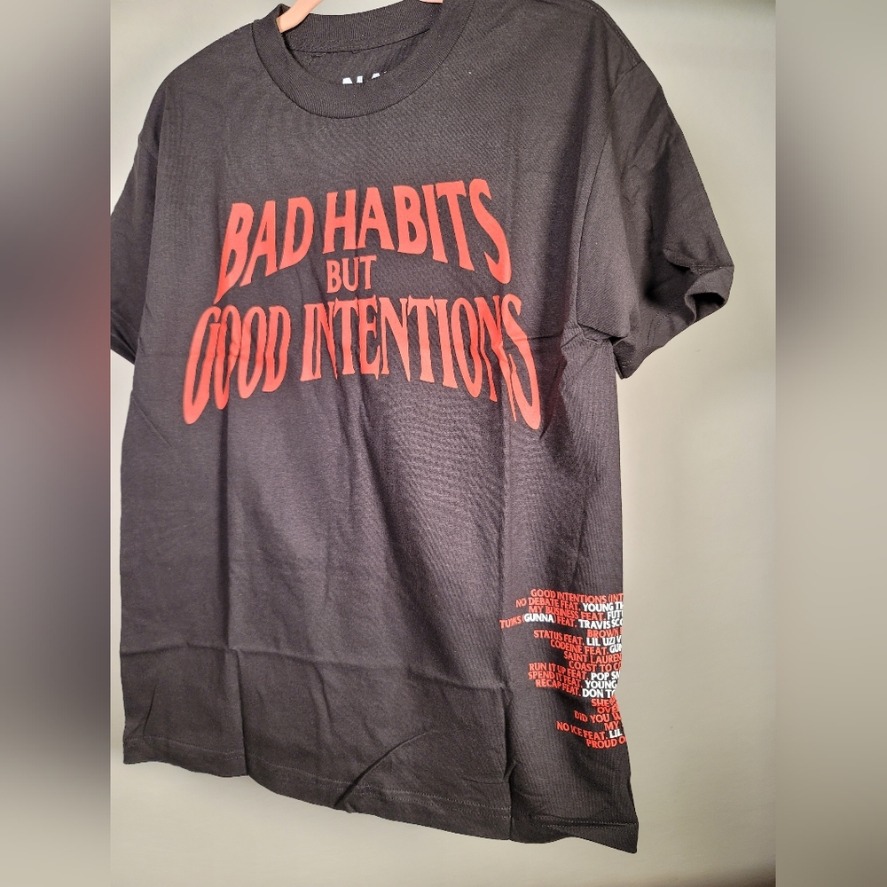 Black and Red Short Sleeve VLOAN Tee with Bold Graphics